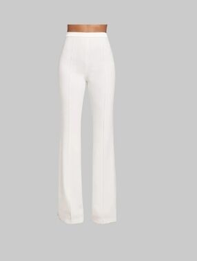 Nadime Merabi | Cream Wide-Leg Dress Pants